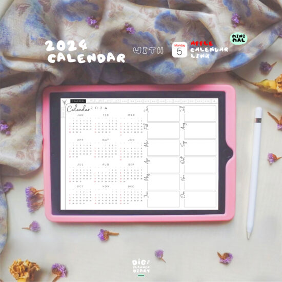 DiGi 2024 calendar with hyperlink + google/apple calendar . Mini