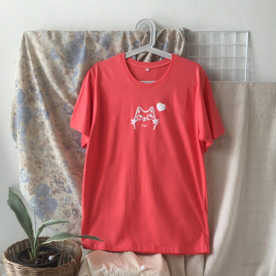 tshirt cat minimal minimal tshirt cat and heart
